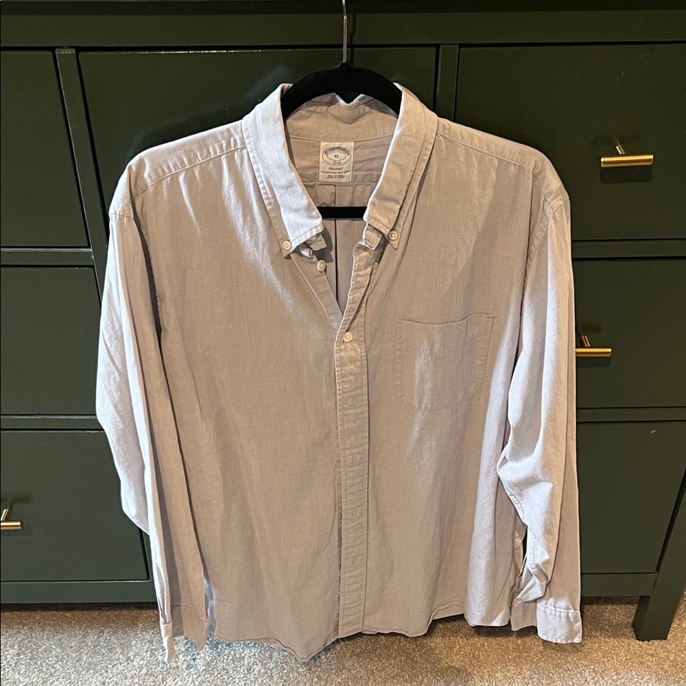 Brooks Brothers Light Gray Casual Button-Down Shirt